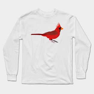 Northern cardinal bird black Long Sleeve T-Shirt